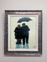 † ALEXANDER MILLAR; a signed limited edition silk screen on canvas, 'Mam and Dad', numbered 45/