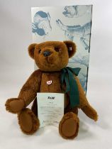 STEIFF; a large russet bear ref PB55, white tag with certificate, limited edition for Danbury