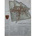JOHN HUTCHINS (1698-1773), an untitled plan of the Town of Dorchester, coloured, 32 x 23cm,