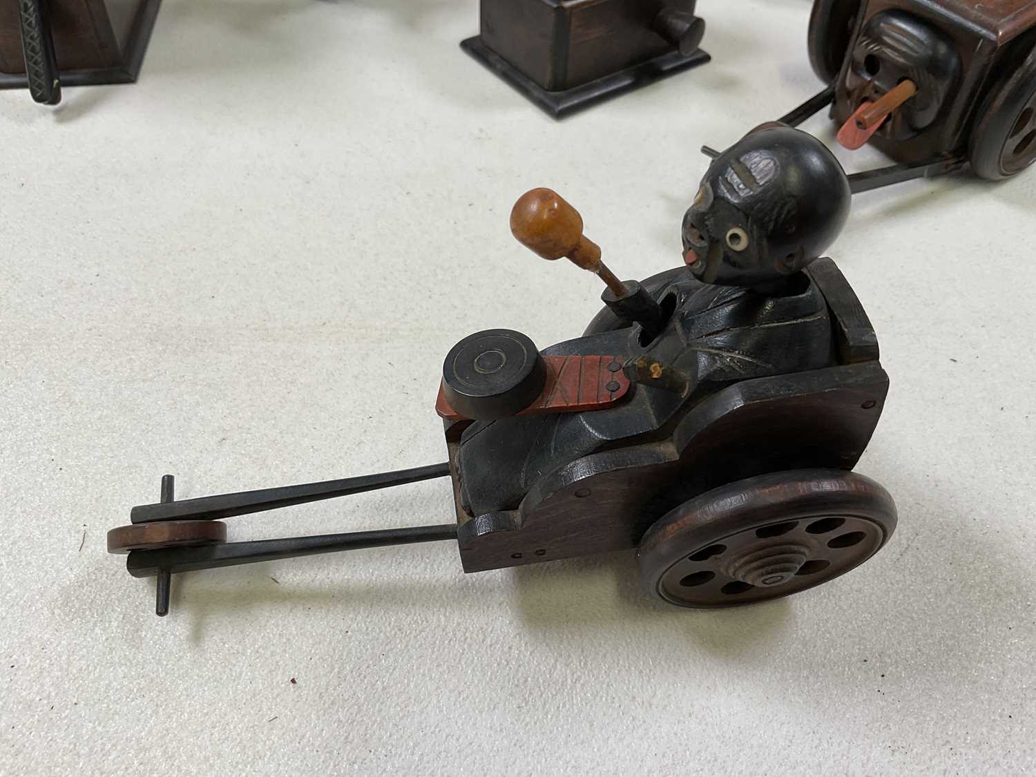 KOBE; six Japanese early 20th century novelty wooden toys, (in af condition). - Bild 2 aus 7