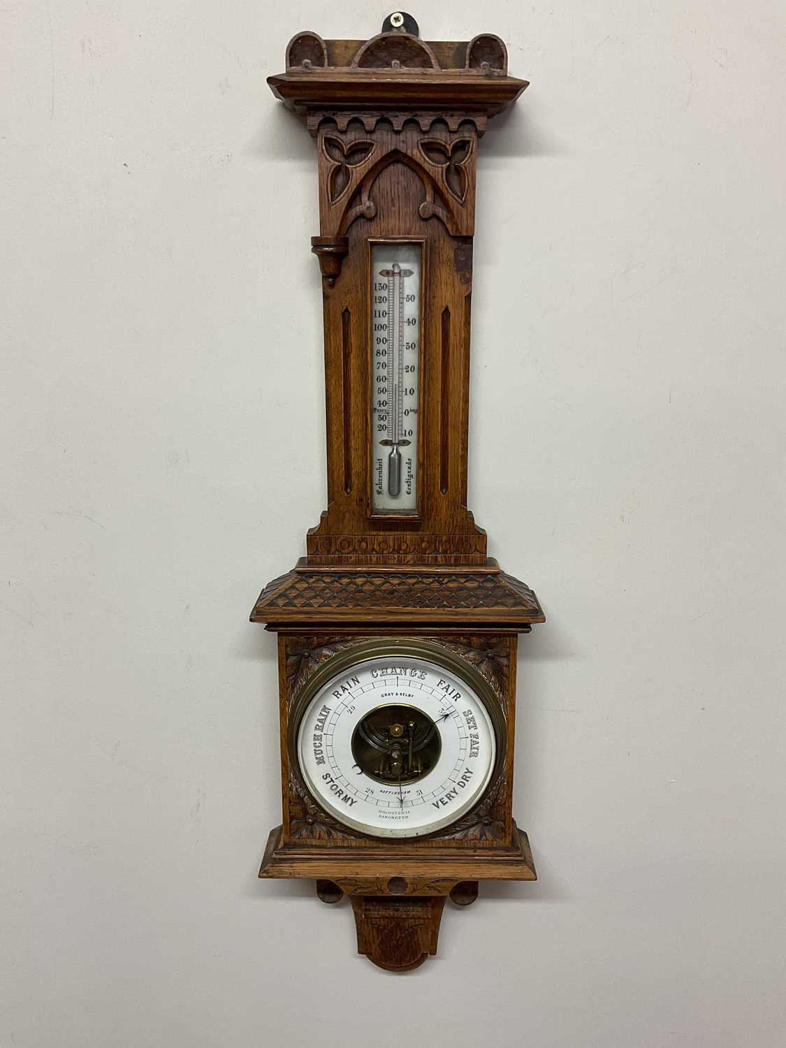 A Gray and Shelby Barometer; height 80 cm.