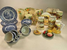 A mixed lot of ceramics including Wilkinson Honey glaze in style of Clarice Cliff, a quantity of