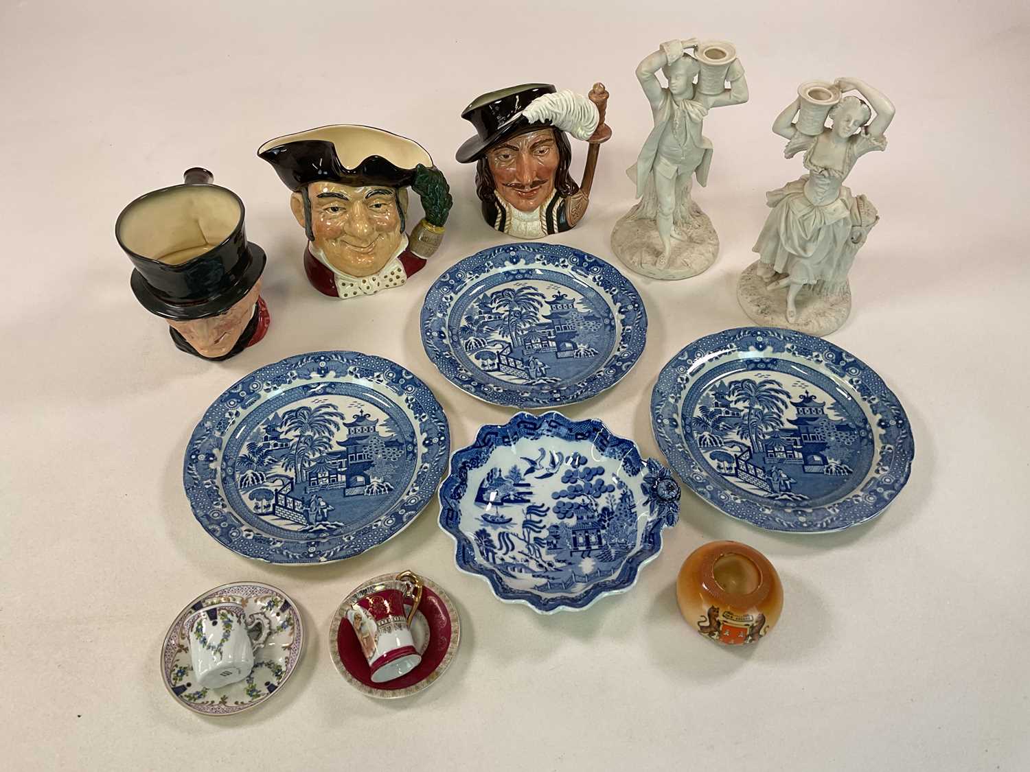 Royal Doulton and blue and white transfer wares and other ceramics, including character jugs, - Image 2 of 2