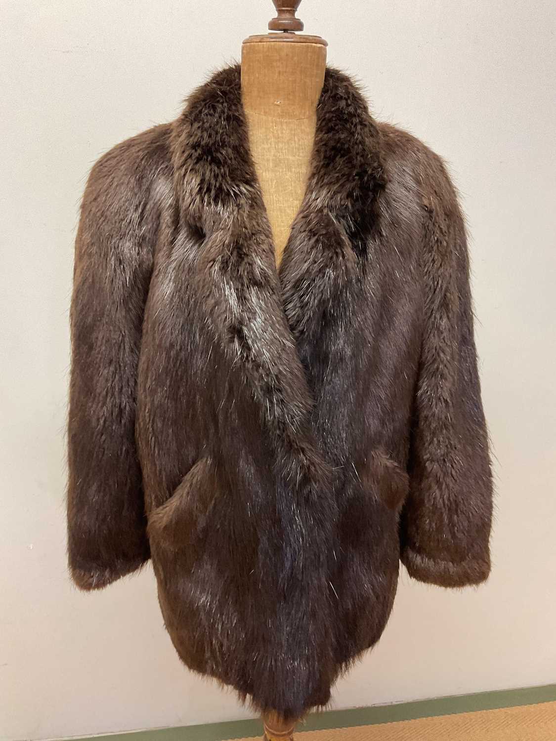 A beaver fur jacket by Antonovich, approx size 14