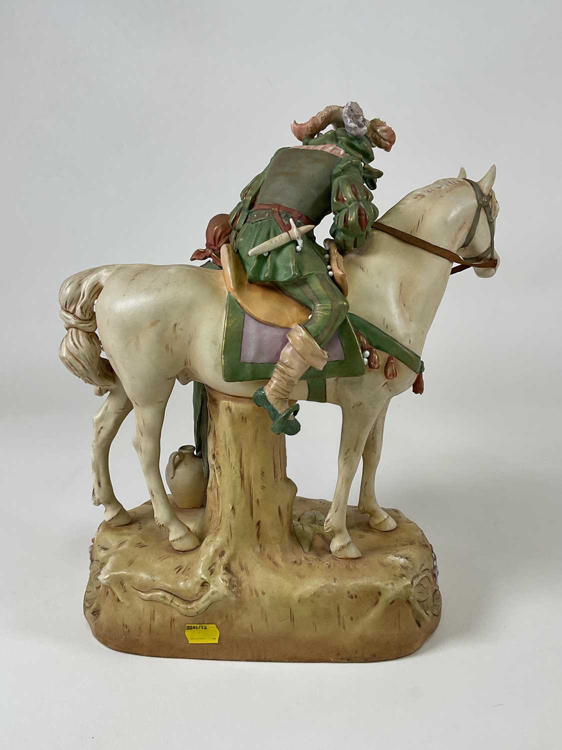 ROYAL DUX; a large figure group of a soldier upon horseback, a milkmaid by his side, pink triangle - Image 2 of 3