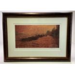 † ROLF HARRIS; a signed limited edition print, 'Barges at Westminster', numbered 44/695, the image