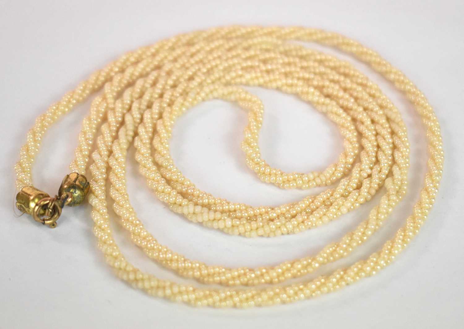An Edwardian opera length multi-string of cultured pearls, length approx. 115cm. - Bild 3 aus 3