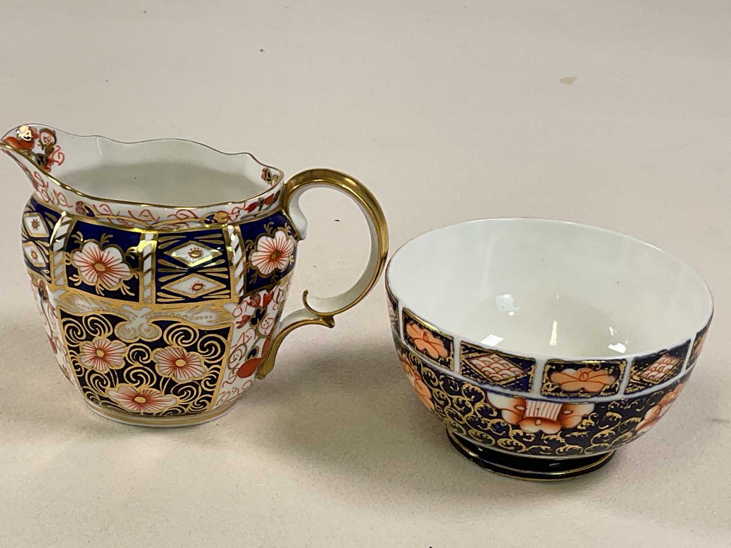 ROYAL CROWN DERBY; a group of Imari decorated wares comprising nine coffee cans and saucers (the - Image 4 of 5