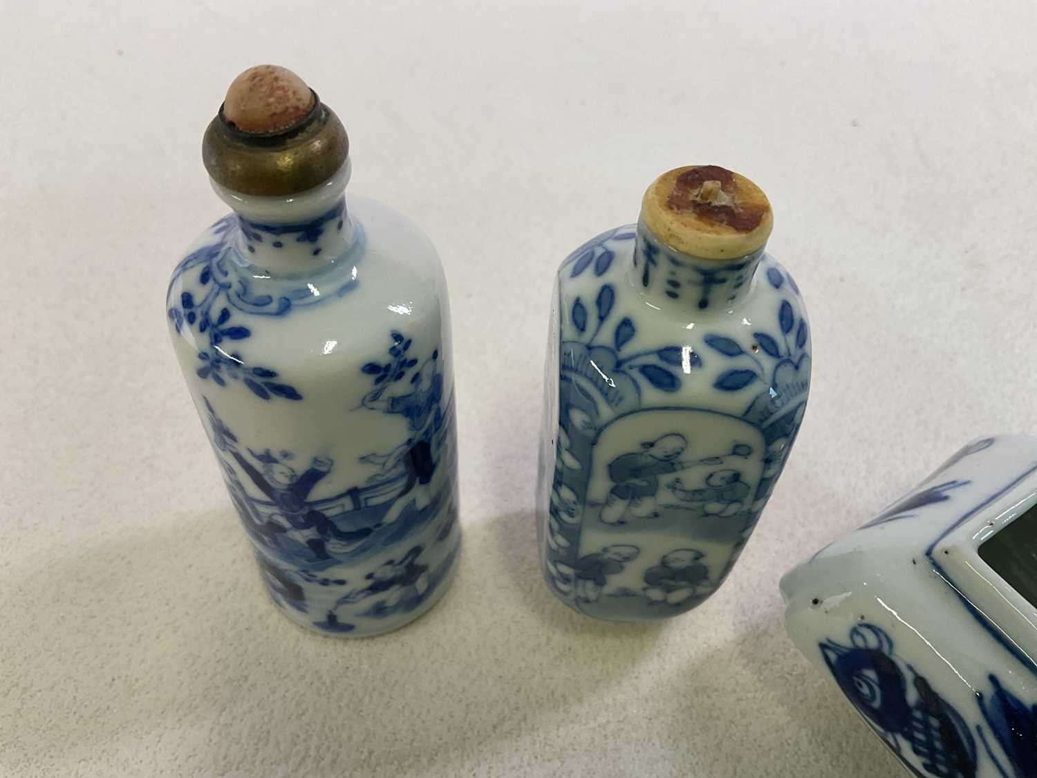 A 19th century Chinese cylindrical snuff bottle decorated with figures in a landscape and with - Image 6 of 21