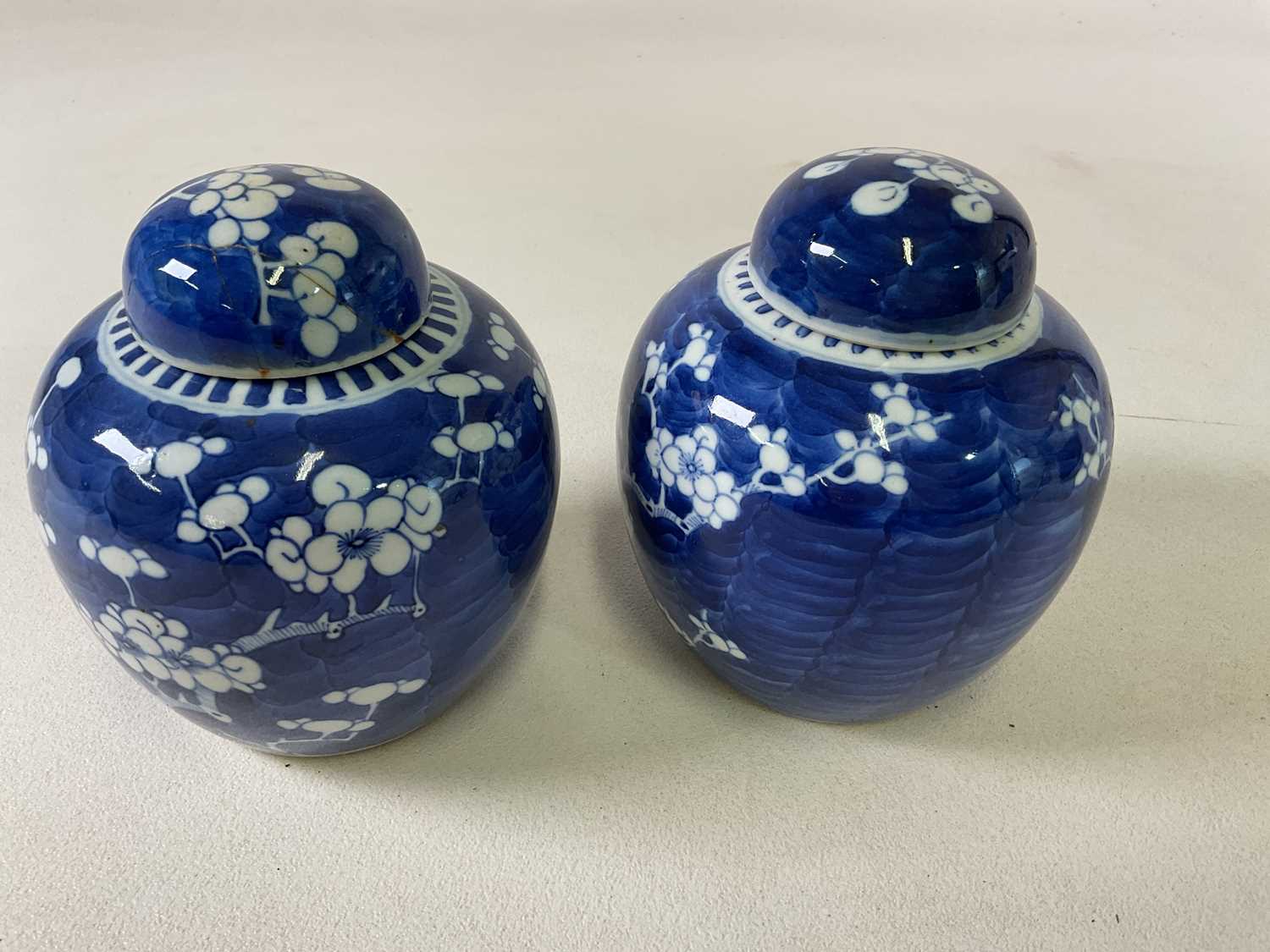 A group of eight early 20th century Chinese blue and white ginger jars and covers, height of largest - Image 16 of 18