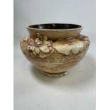 BRETBY; a large floral design Bretby pot, height 27cm, diameter 29cm Condition Report: Has nibbles