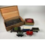 HORNBY; an O gauge train set comprising Electric LNER 460, four carriages and track contained in a