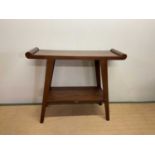 Two tiered hall table, height 90cm, width 112cm, depth 40cm.