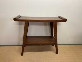 Two tiered hall table, height 90cm, width 112cm, depth 40cm.