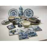 An interesting collection of 18th and 19th century ceramics including an 18th century pearlware