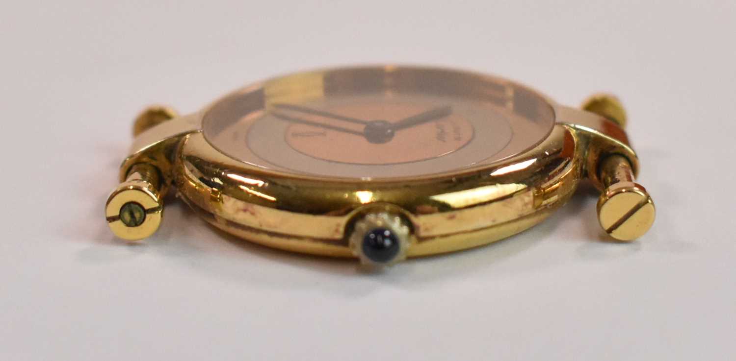 CARTIER; a Must de Cartier lady's silver watch head numbered 18.095218 (no box, papers or strap). - Image 3 of 4