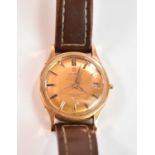 OMEGA; a gentleman's 18ct yellow gold Constellation Calendar vintage wristwatch with baton markers