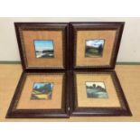 UNATTRIBUTED; four pastels, golfing scenes, 'Playing a round, 1 to 4', 20 x 20cm, framed.