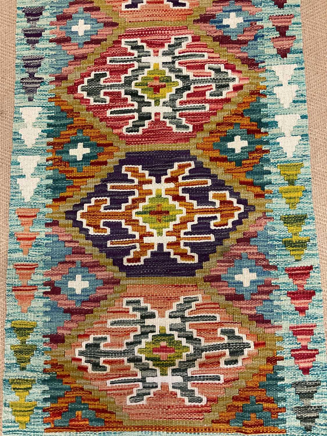 A Chobi Kilim runner, 147 x 61cm. - Image 3 of 4