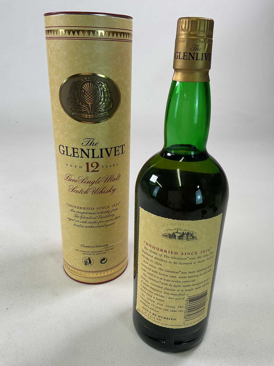 WHISKY; a bottle of The Glenlivet Pure Single Malt Scotch whisky, aged 12 years, 40%, 1 ltr, in - Image 2 of 2