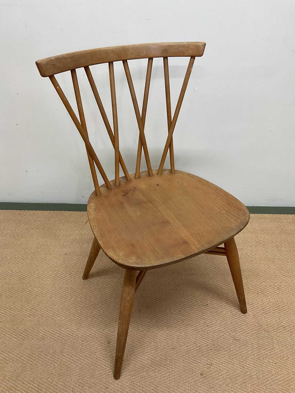 ERCOL; a candle stick dining chair, height 79cm. Condition Report: There is no damage and the joints