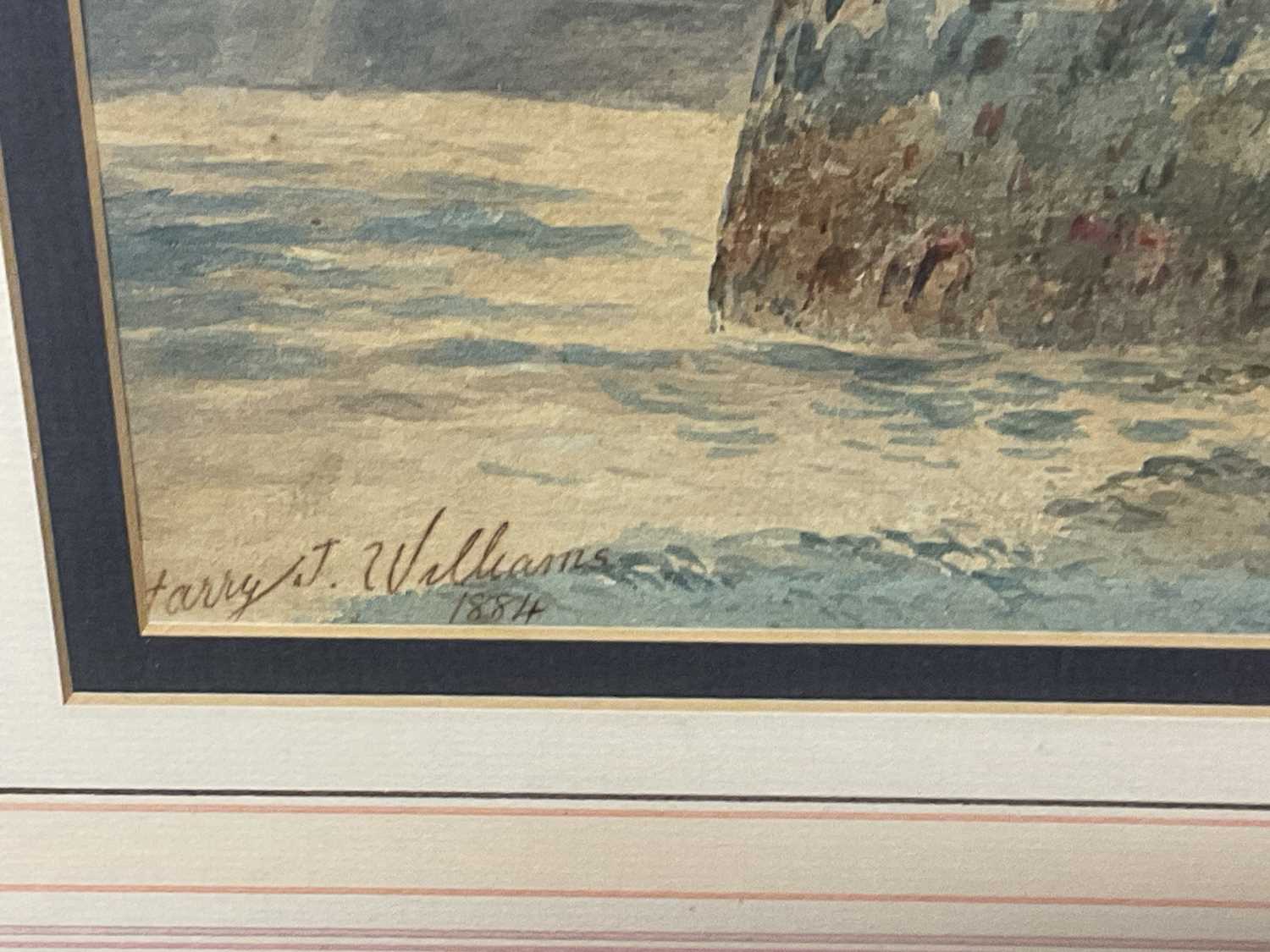 HARRY J WILLIAMS; watercolour, small harbour, signed lower left and dated 1884, 25 x 41cm, framed - Image 2 of 2