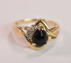 A 14ct yellow gold dress ring with pierced platform, size O, approx 4g.