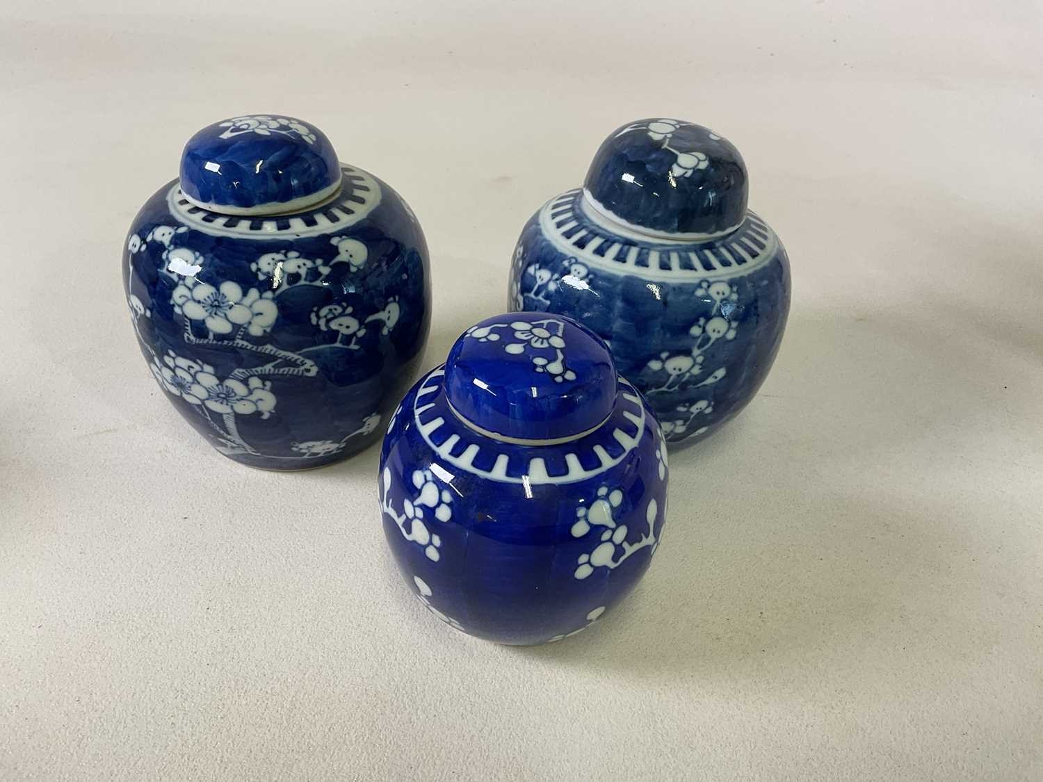 A group of eight early 20th century Chinese blue and white ginger jars and covers, height of largest - Image 13 of 18