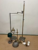 A quantity of various mid 20th century lighting including floor lamps, table lamps etc, all for