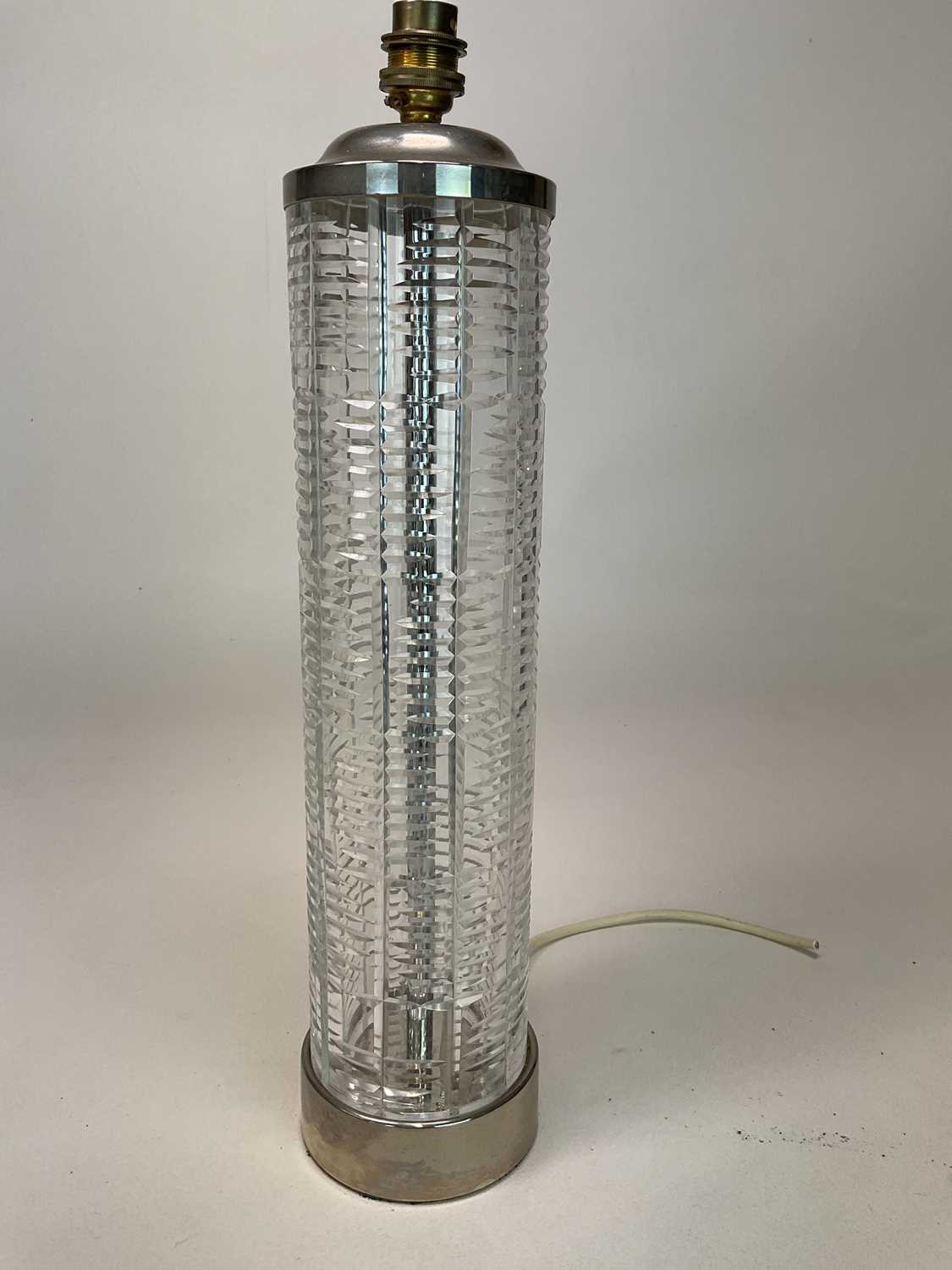 WATERFORD; a glass table lamp base marked Waterford Glass No 5, height 26cm, with an unmarked - Image 4 of 5