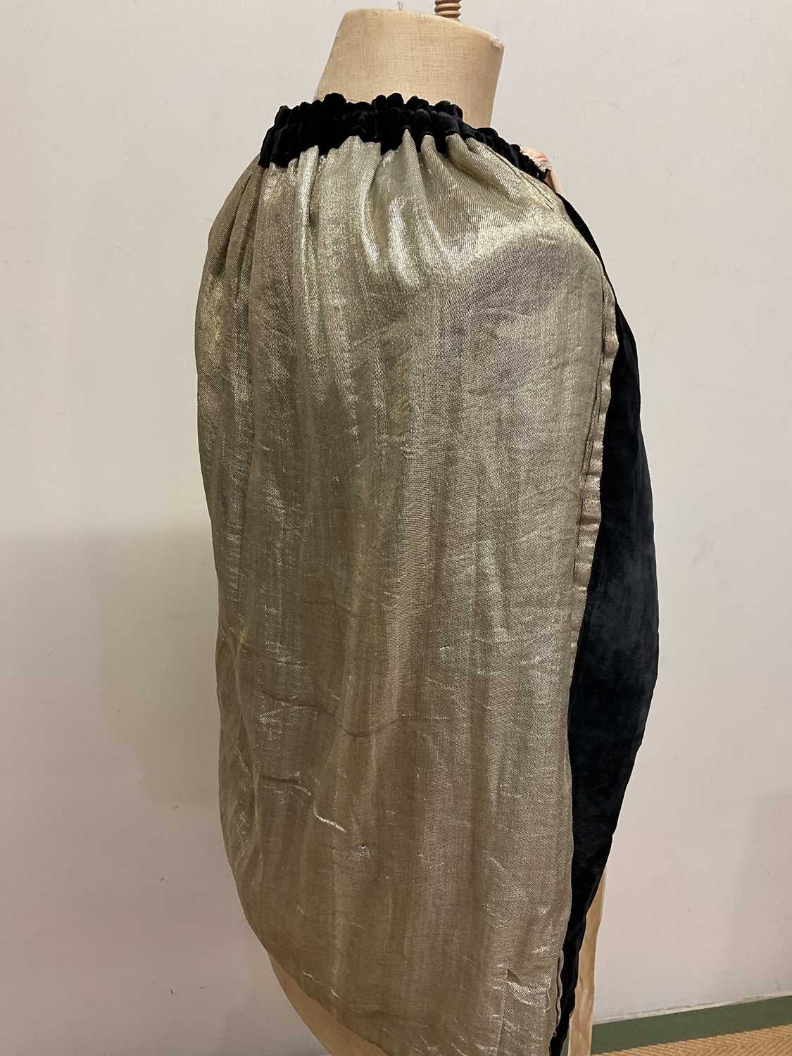 A collection of vintage clothing comprising a silk velvet beaded shoulder cape lined with gold - Image 4 of 8