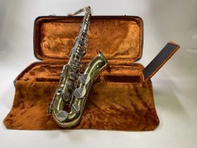 LAFLEUR; a tenor saxophone, cased (lacking mouthpiece)