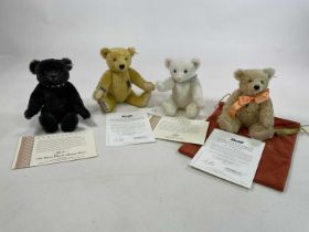 STEIFF; four bears comprising Blonde 662713, Royal Wedding Bear 2011, Honey Blond Help for Heroes