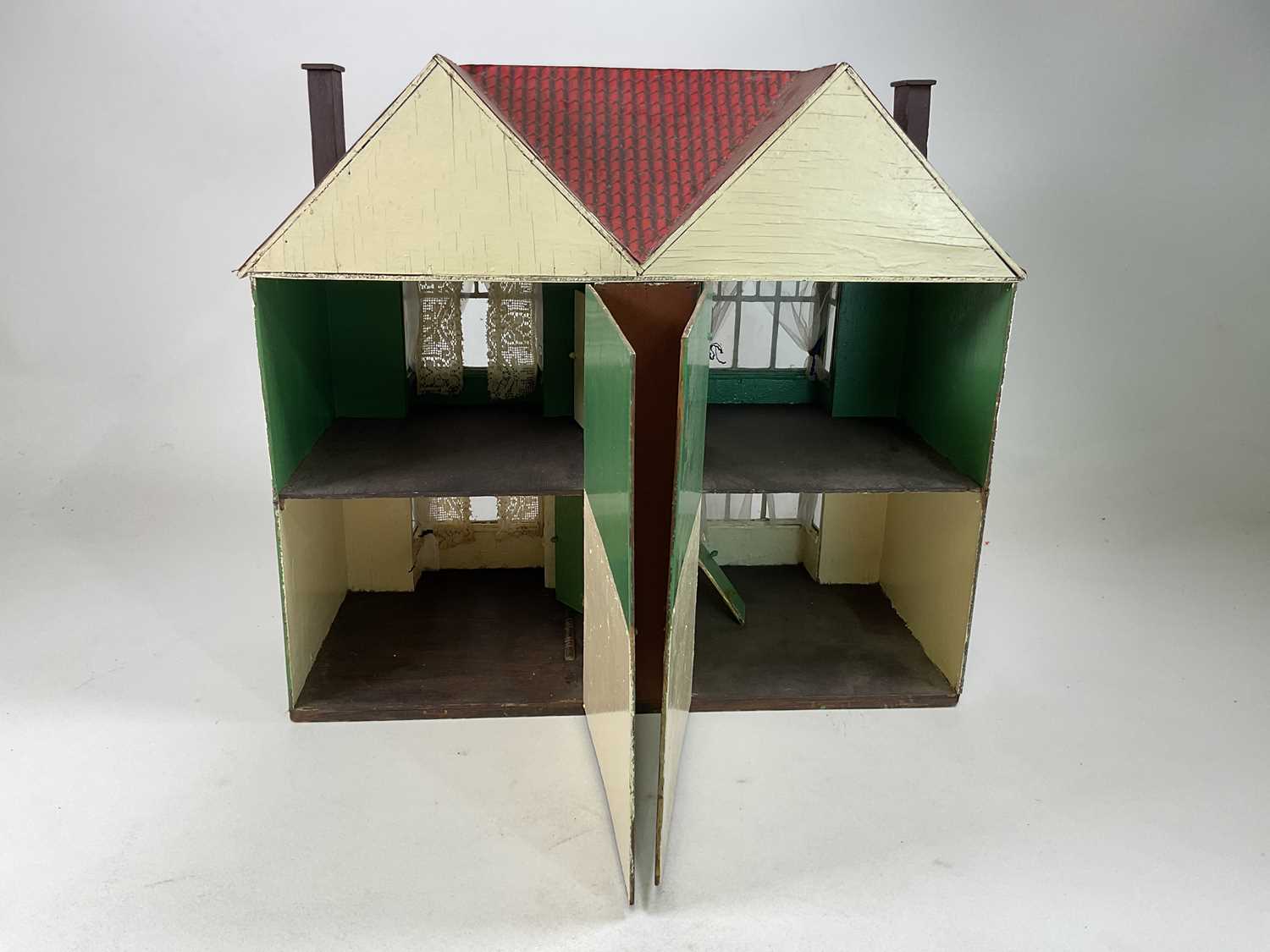 A circa 1920s doll's house in half timber Tudor style with a quantity of furniture and miniature - Image 3 of 5