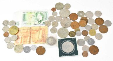 A quantity of mainly British and Irish coins, to include c.1950s shillings, a quantity of circa