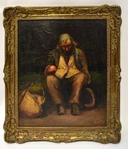 UNATTRIBUTED; a late19th/early 20th century Continental school oil on canvas, scene of an elderly