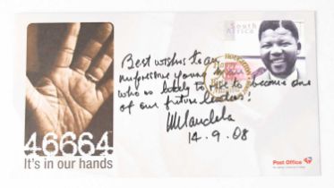 NELSON MANDELA; a first day cover signed and dedicated, 'Best wishes to an impressive young man