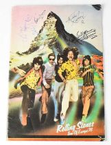 THE ROLLING STONES; a 'Tour of Europe '76' programme signed to the cover by Mick Jagger, Bill Wyman,