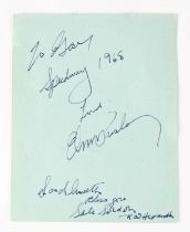 ELVIS PRESLEY; a torn page from an autograph book bearing signature and dedication 'To Gary Speedway