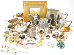Various mixed collectibles to include silver plated tea sets, cutlery, Napkin rings, toast rack,