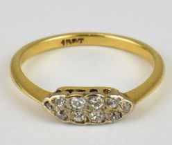 An 18ct gold diamond cluster ring, size S, approx. 3g.