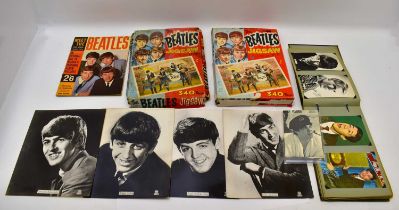 Various vintage Rock & Pop memorabilia to include two 'The Beatles' jigsaws, Beatles magazine,