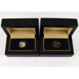 HATTONS OF LONDON; two Victoria Cross gold quarter sovereigns, each 22ct gold, each approx. 2g, both