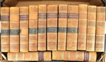 PEARSON'S MAGAZINE; thirteen late 19th century leather-bound books, volumes one to fourteen, missing