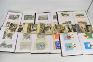 Nine various postcard albums and a quantity of loose postcards, many re-printed editions by Cotswold