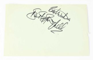 T REX; a torn page from an autograph book bearing signatures of Mark Bolan, Bill Legend, Mickey