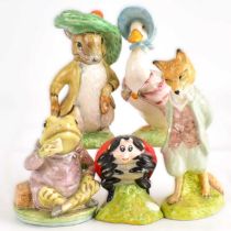 ROYAL ALBERT; five ceramic Beatrix Potter character figures, circa 1980s, comprising 'Mother