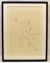 AFTER PABLO PICASSO; a modern lithograph print, 'Danseur Et Danseuse', issued by King & McGaw,