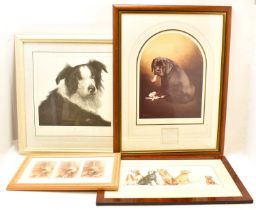 † Three dog portrait prints comprising Gary Hodges 'Jaf', limited edition no. 368/850, signed