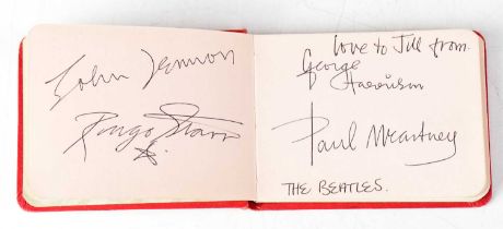 THE BEATLES; an autograph book containing the signatures of John Lennon, Ringo Starr, Paul McCartney